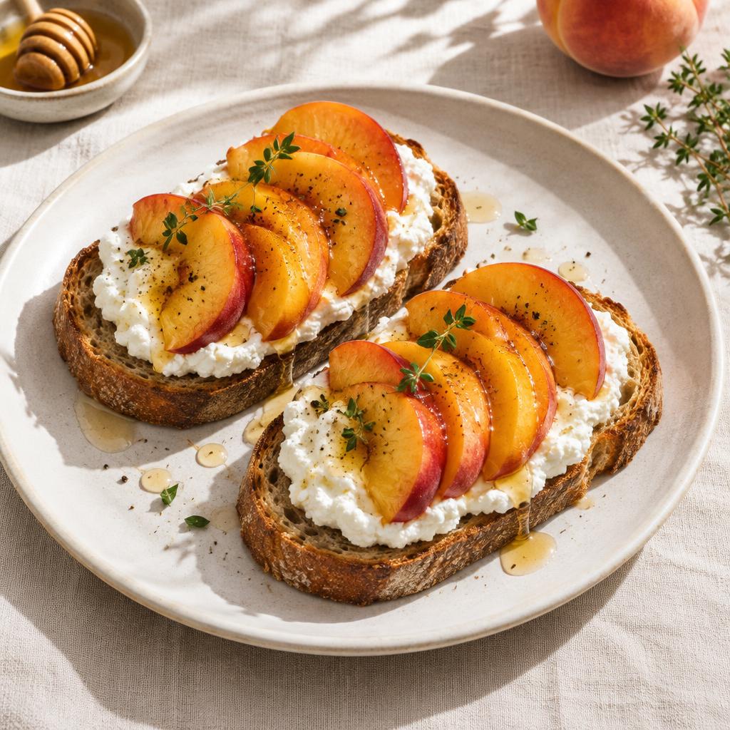 Whipped Ricotta Peach Toast