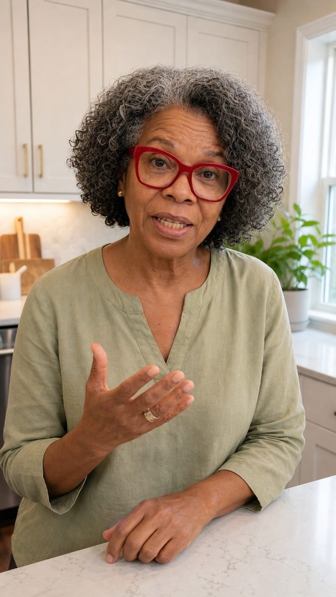 Zora Ellis in her kitchen